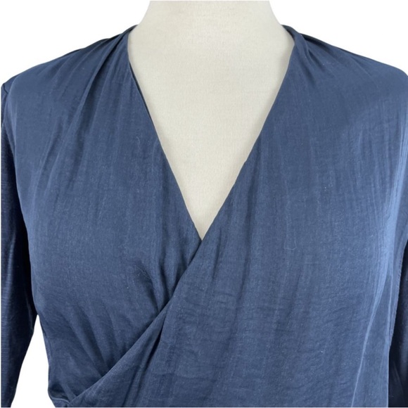 Anthropologie DOLAN Faux Wrap Navy Long Sleeve Top. Size XL. SKU 48 - Picture 8 of 10